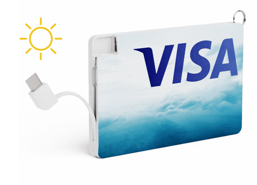 Solar Card - Powerbank Met Logo Solar Card - Powerbank Met Logo