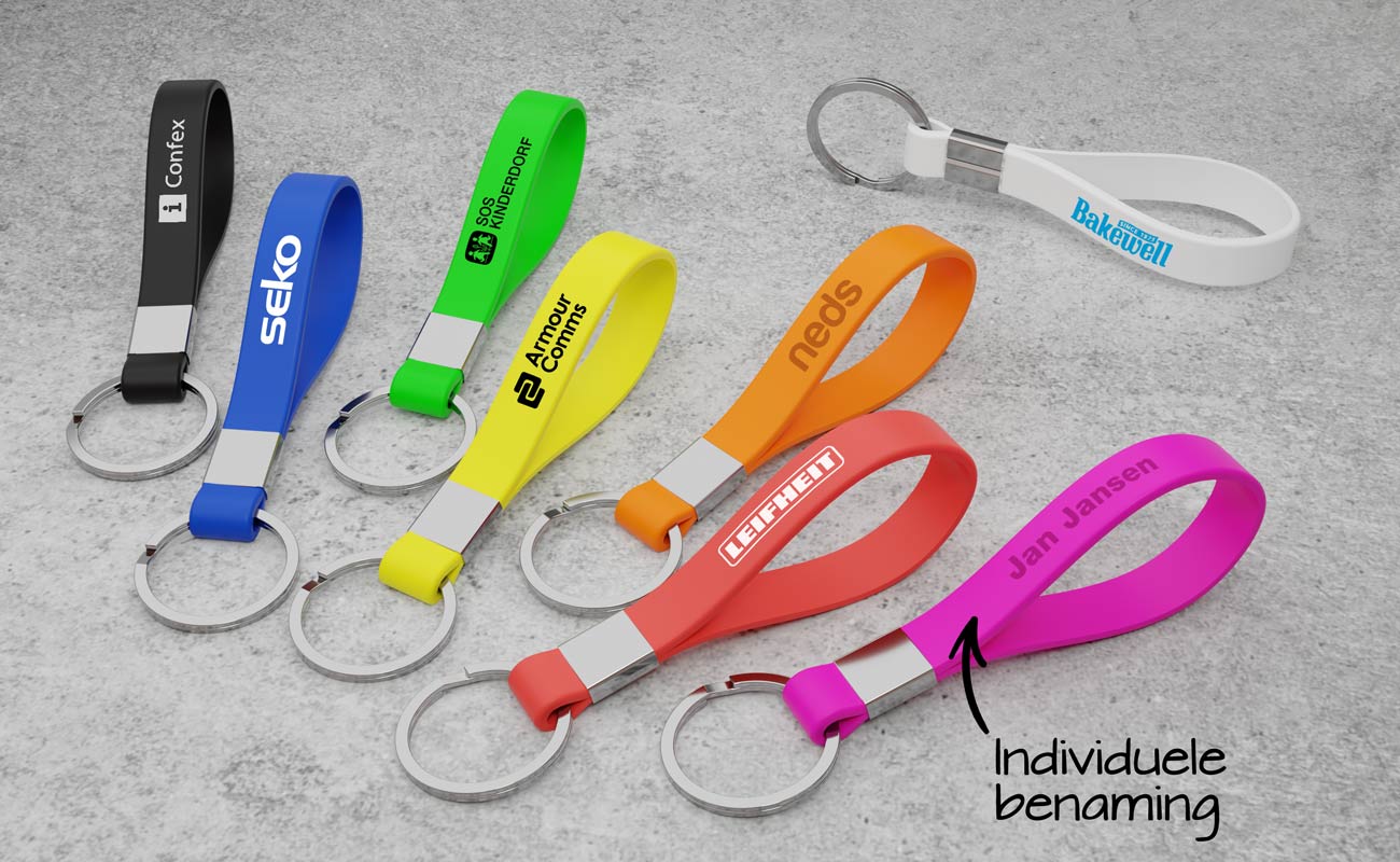 Jangle - Bedrukte promotionele Silicone Sleutelhangers