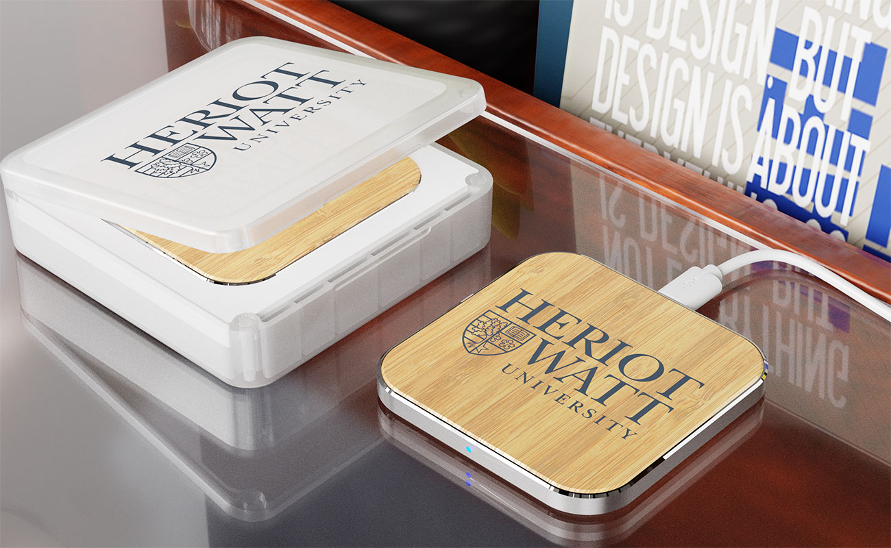 Savanna - Qi Bamboe Draadloze oplader met Logo gallery thumbnail