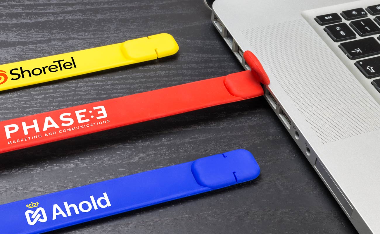 Slap - bedrukte USB armbanden