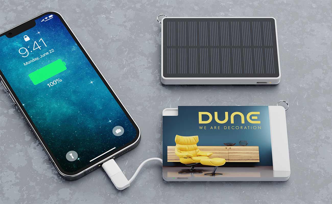 Solar Card - Bedrukte zonne-energie Powerbank Solar Card - Bedrukte zonne-energie Powerbank