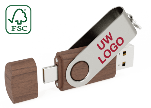 Twister Go Wood - USB Bedrukken met USB-C Twister Go Wood - USB Bedrukken met USB-C